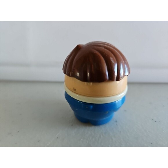 Vintage Little Tikes Toddle Tots Brunette Boy in Blue Figure - Picture 4 of 6